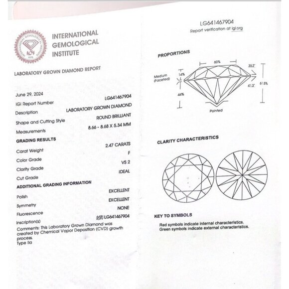 Diamond Earrings 14k White Gold 4.94ctw IGI Certified Lab Grown Stud Push Backs - Picture 8 of 12